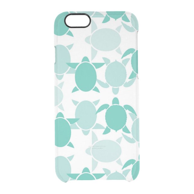 Teal Turtle Pattern Uncommon iPhone Case (Back)