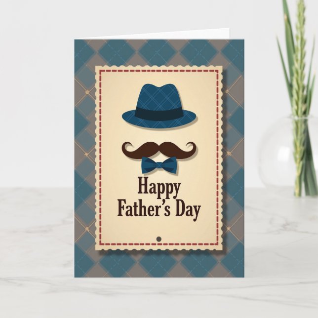 Teal Tweed Fathers Day Card (Front)