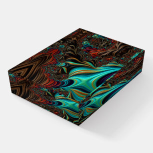 Teal Twist Fractal Double Helix 3-D Effect Paperweight