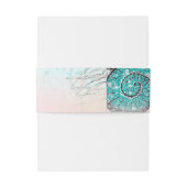 Teal Under the Sea Shells Beach Sweet 16 Party Invitation Belly Band (Back Example)