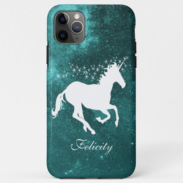 Teal Unicorn Personalized Case-Mate iPhone Case (Back)