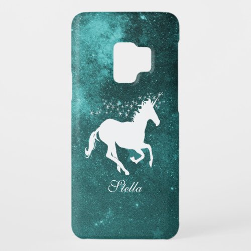 Teal Unicorn Personalized Case_Mate Samsung Galaxy S9 Case