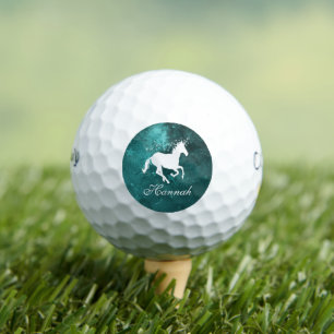 Teal Unicorn Personalized Golf Balls