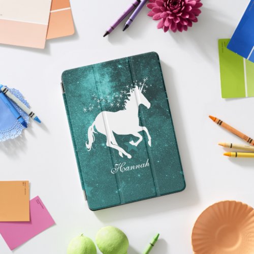 Teal Unicorn Personalized iPad Pro Cover