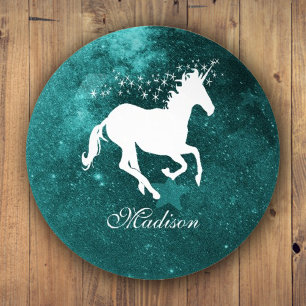 Teal Unicorn Personalized Paperweight