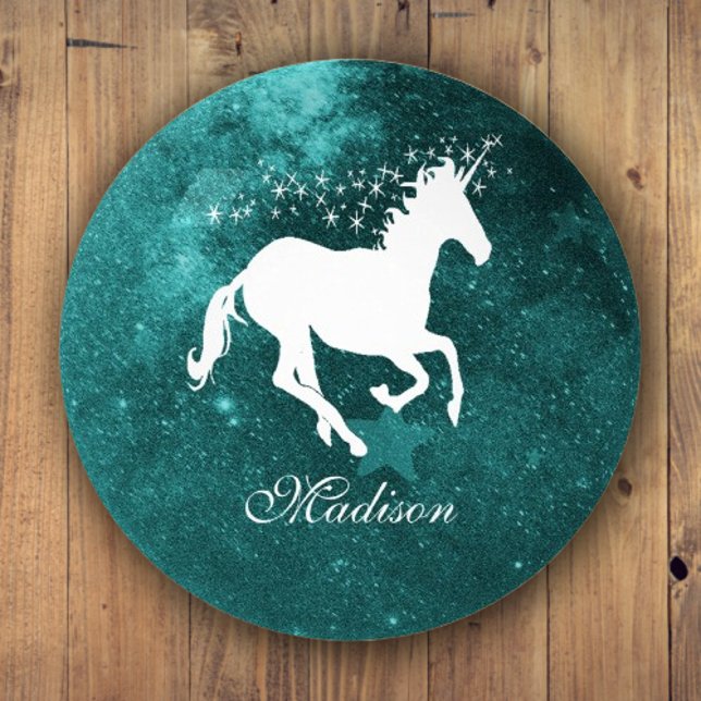 Teal Unicorn Personalized Paperweight (Teal Unicorn Personalized Paperweight)