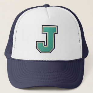 Teal Varsity Letter "J" Trucker Hat