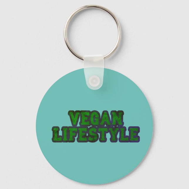 Teal Vegan Lifestyle Keychain (Front)