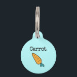 Teal Vegetable Carrot Pet ID Tag<br><div class="desc">Teal Vegetable Carrot</div>