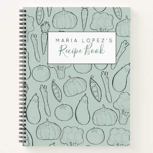 Teal vegetable doodle recipe book