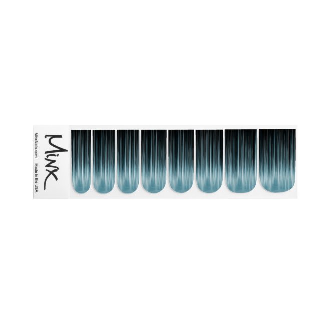 Teal Vertical Streak Nail Decals (Left Hand)