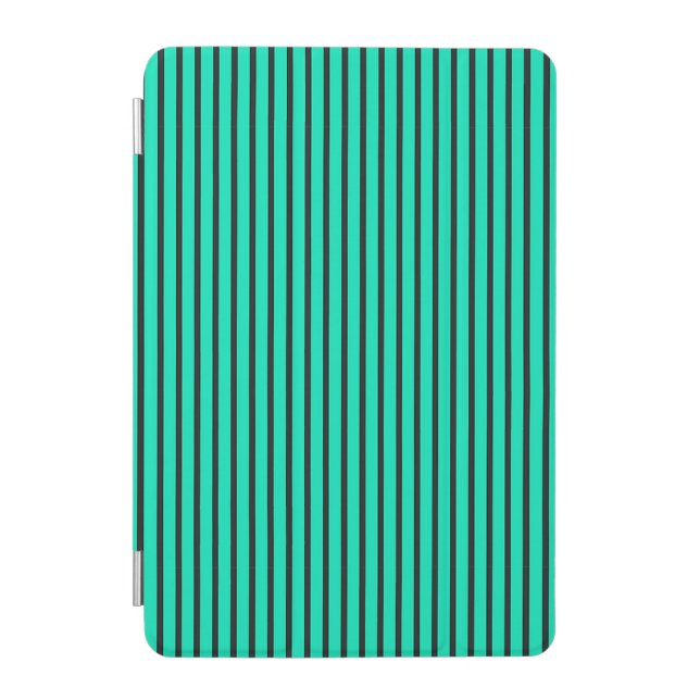 Teal Vertical stripes pattern iPad Mini Cover (Front)