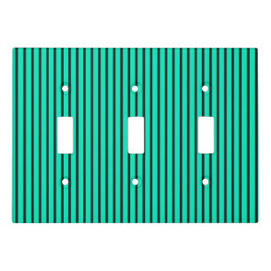 Teal Vertical stripes pattern Light Switch Cover