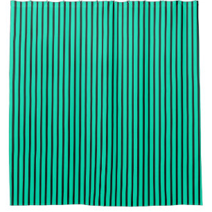 Teal Vertical stripes pattern Shower Curtain