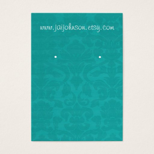 Customizable Teal Vintage Background Earring Cards Business Card Templates