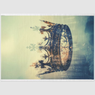 Teal Vintage Crown of Jesus Decoupage Tissue Paper