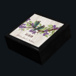 Teal Vintage Luv Bird Purple Cherry Blossom Branch Gift Box<br><div class="desc">Wedding Black Lacquer Keepsake Custom Designer Personalized Jewelry Box or Memory Box Elegant Unique Wedding Anniversary  Christmas Gifts or Valentines Day Gifts</div>