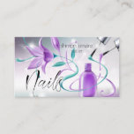 Teal &amp; Violet Nail Artist Professional Salon Spa Business Card at Zazzle