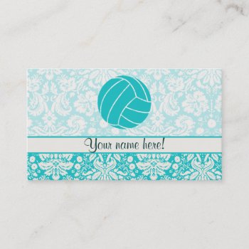 Teal Volleyball Business Card by SportsWare at Zazzle