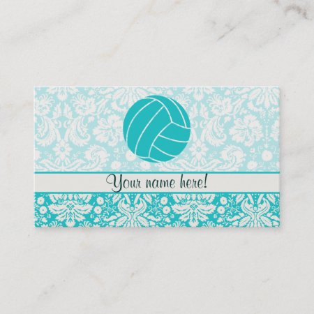 Teal Volleyball Business Card