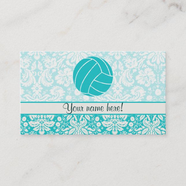 Teal Volleyball Business Card (Front)