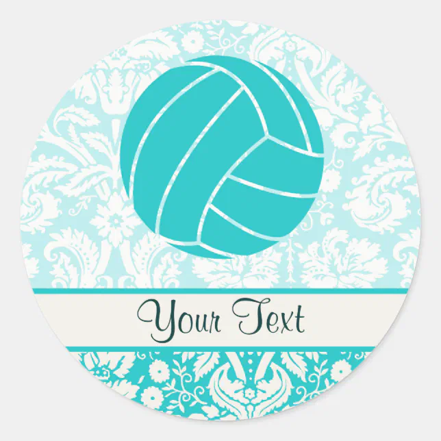 Teal Volleyball Classic Round Sticker | Zazzle