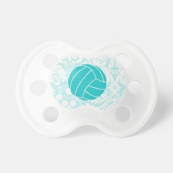 Teal Volleyball Pacifier by SportsWare at Zazzle
