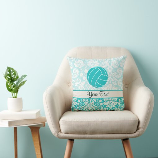 Teal Volleyball Throw Pillow Zazzle