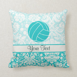 Teal Volleyball Throw Pillow