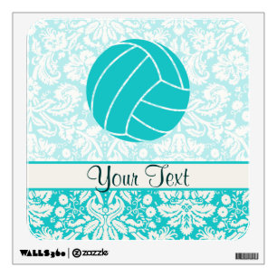 Teal Volleyball Wall Decal