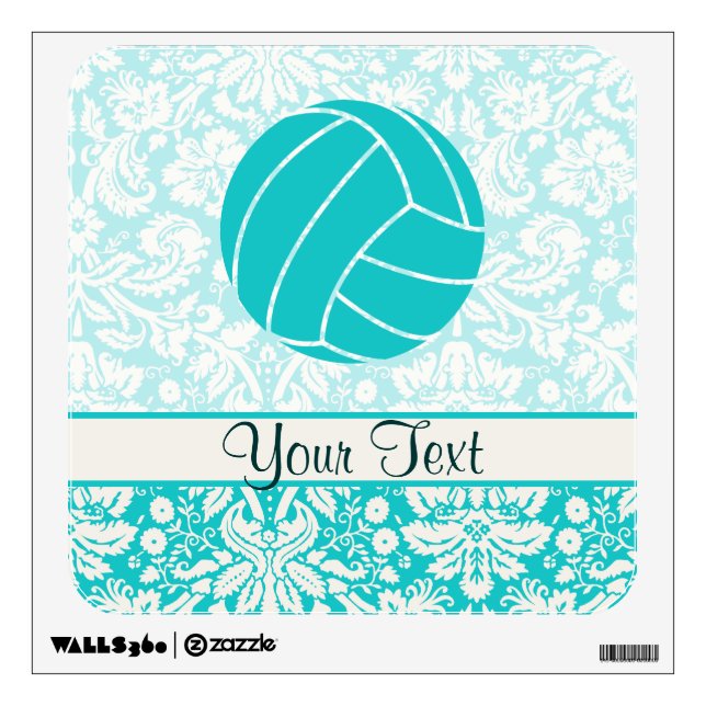 Teal Volleyball Wall Decal (Front)