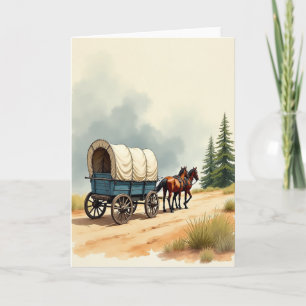 Teal Wagon Fathers Day Card