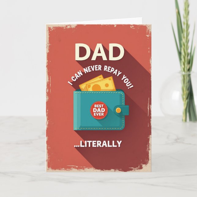 Teal Wallet Best Dad Ever Card (Front)