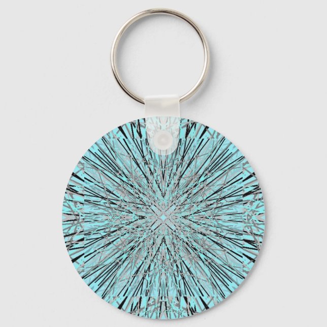 Teal warp factor 5 keychian keychain (Front)