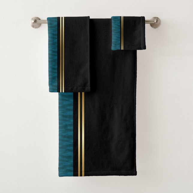 Teal Water Bath Towel Set (Insitu)