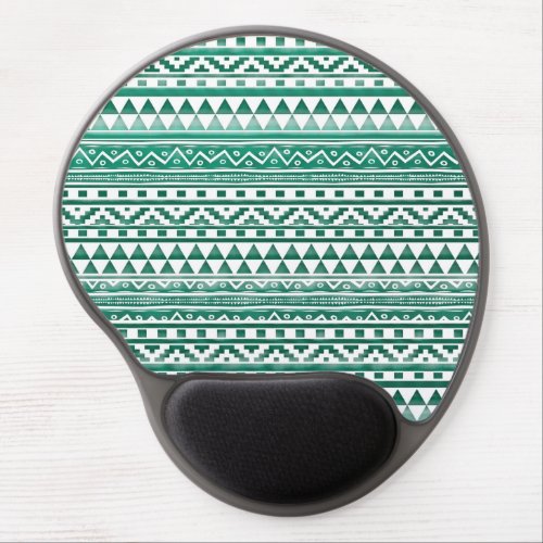 Teal Watercolor Abstract Aztec Tribal Print Pattrn Gel Mouse Pad