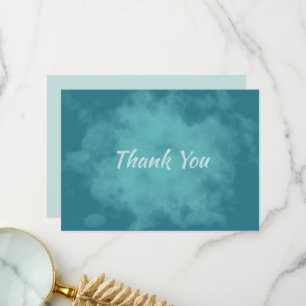 Teal Watercolor Abstract Thank You Card