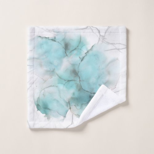 Teal Watercolor Abstract Wash Cloth