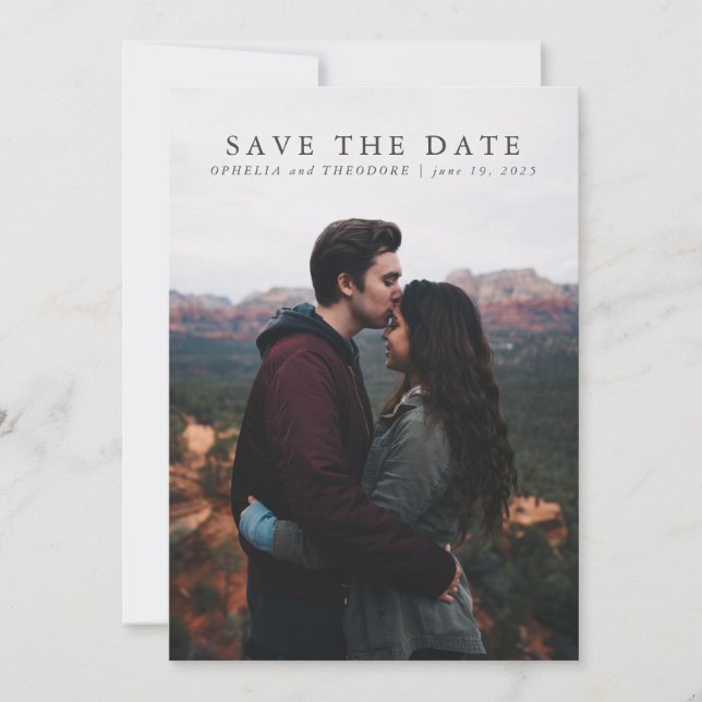Teal Watercolor Botanical Greenery Wedding Save The Date (Front)