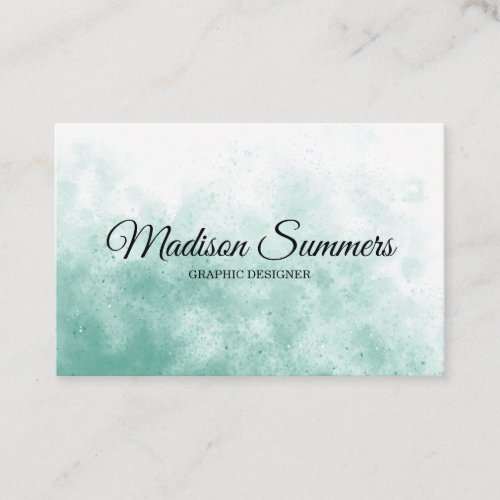 Teal Watercolor Business Card