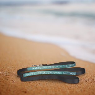 Teal Watercolor Custom Sea Dog of the Deep Funny Pet Leash