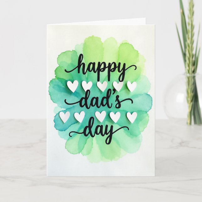 Teal Watercolor Fathers Day Card (Front)