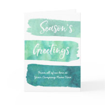 Teal Watercolor Modern Corporate Christmas