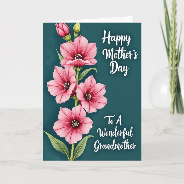 Teal Watercolor Mother Card (Front)