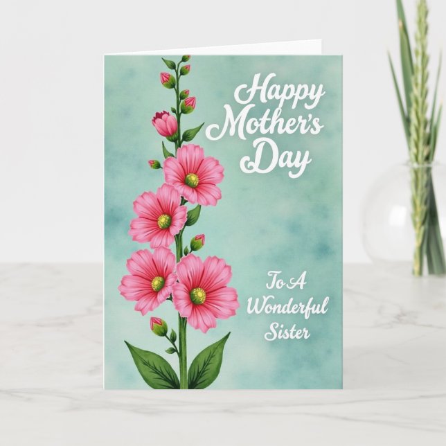 Teal Watercolor Mothers Day Card (Front)