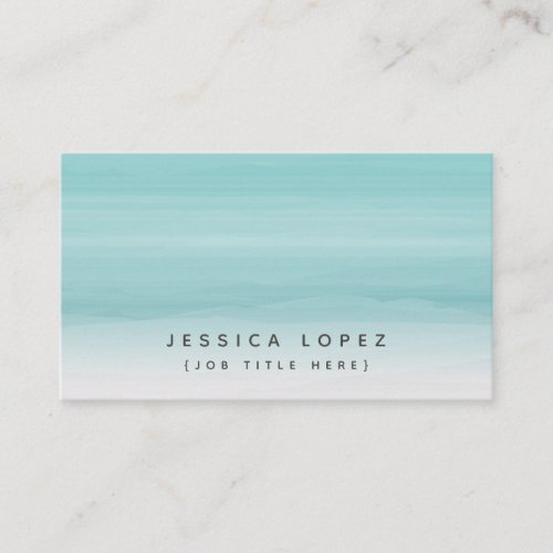 Teal Watercolor Ombre Generic Template Business Card