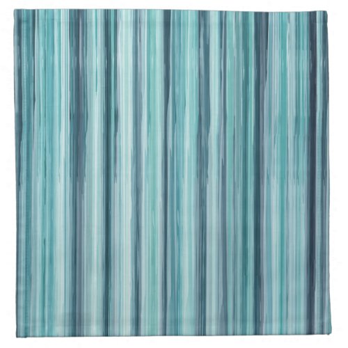 Teal Watercolor Painted Stripes Teal Cyan Blue Napkin