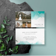 Teal Watercolor Photo Collage Photographer Business Card at Zazzle