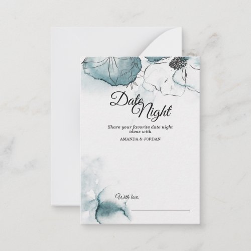 Teal Watercolor Sketch Wedding Date Night Advice