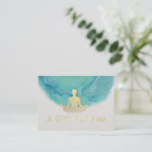Teal Watercolor YOGA Instructor Gift Certificate (Standing Front)